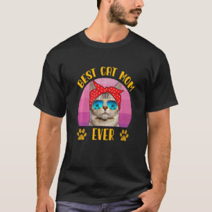 T-shirt Meilleur Chat Maman Jamais Rétro Chat Maman Fête d