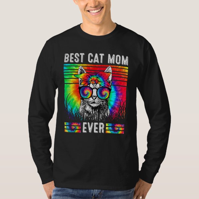 T-shirt Meilleur Chat Maman toujours Tie Dye Chat Fête de  (Devant)
