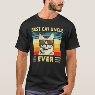 T-shirt Meilleur Chat Oncle Jamais Vintage Rétro Père Chat