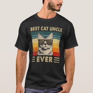 T-shirt Meilleur Chat Oncle Jamais Vintage Rétro Père Chat