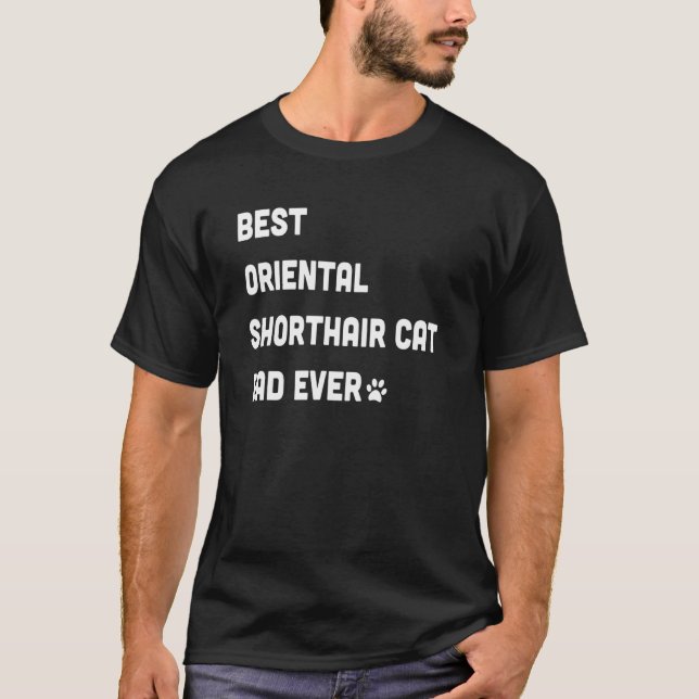 T-shirt Meilleur chat Oriental Shorthair Chat Papa 1 (Devant)