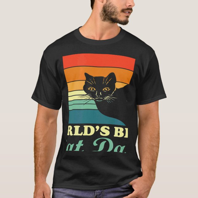 T-shirt Meilleur Chat Papa Chat Papa Chat Papa Style Retro (Devant)