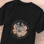 T-shirt Meilleur Chat Papa Élégant Simple Photo Personnali<br><div class="desc">Ce design simple et classique est composé de typographie serif et d'ajouter une photo personnalisée.</div>