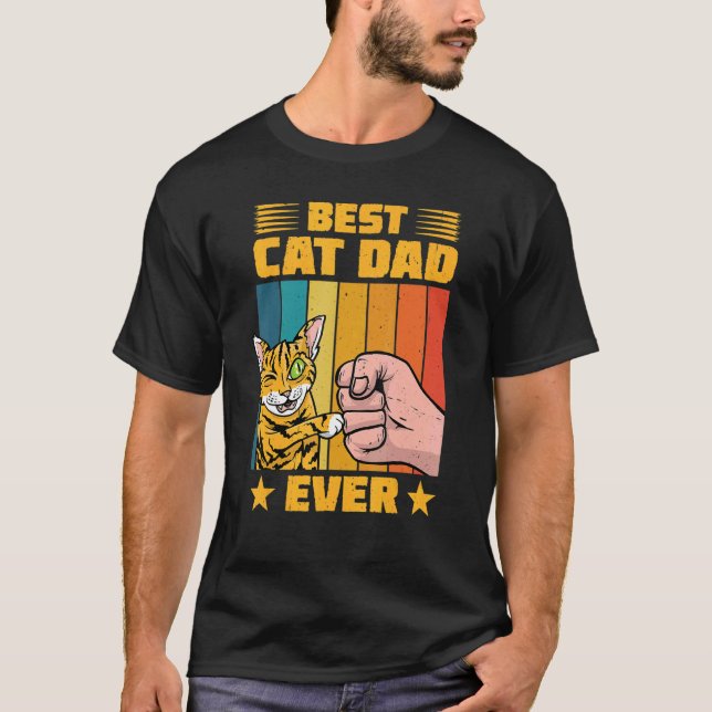 T-shirt Meilleur Chat Papa Ever Animaux Chatons Lever Pren (Devant)