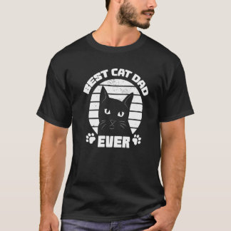 T-shirt Meilleur Chat Papa Ever Chats Retro Vintage