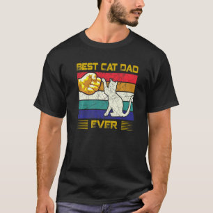 T-shirt Meilleur Chat Papa Jamais Avec Retro Vintage Pour 