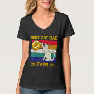 T-shirt Meilleur Chat Papa Jamais Avec Retro Vintage Pour 
