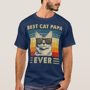 T-shirt Meilleur Chat Papa Jamais Chemise Vintage Retro Ch
