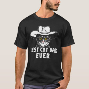 T-shirt Meilleur Chat Papa Jamais Cowboy Chat Style Countr