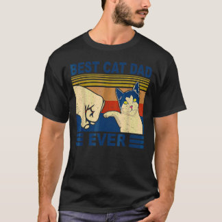 T-shirt Meilleur Chat Papa Jamais Fist Bump Chat Papa Homm