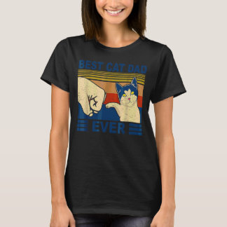T-shirt Meilleur Chat Papa Jamais Fist Bump Chat Papa Homm