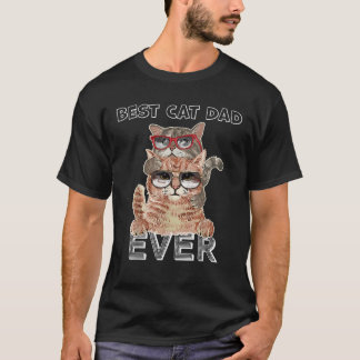 T-shirt Meilleur Chat Papa Jamais Lunettes de soleil Papa 