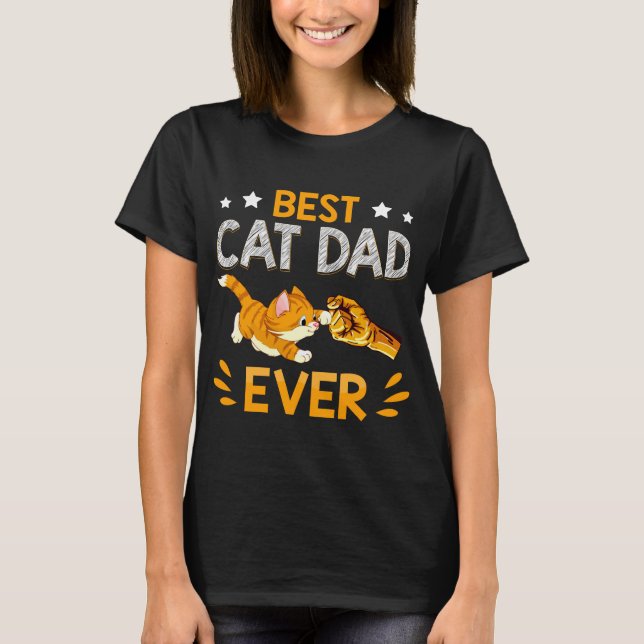 T-shirt Meilleur chat papa jamais paw poing bosse pour hom (Devant)
