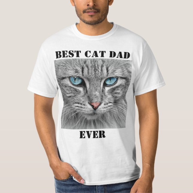 T-shirt Meilleur Chat Papa Jamais Photo Créer Votre Propre (Devant)