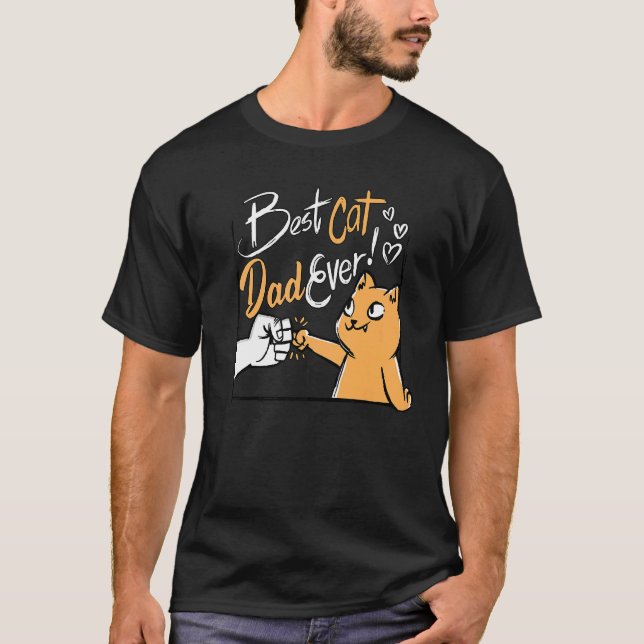 T-shirt Meilleur Chat Papa Jamais Premium (Devant)