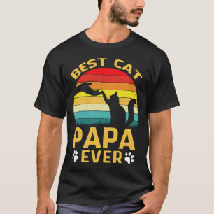T-shirt Meilleur Chat PAPA Jamais Rétro Vintage