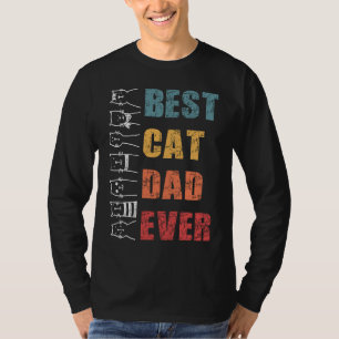 T-shirt Meilleur Chat Papa Jamais Retro Vintage Avec ma ch