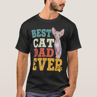 T-shirt Meilleur Chat Papa Jamais Sans Cheveux Chat Sphynx