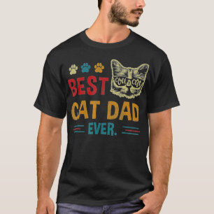 T-shirt Meilleur Chat Papa Jamais Vintage Rétro Chat Papa 