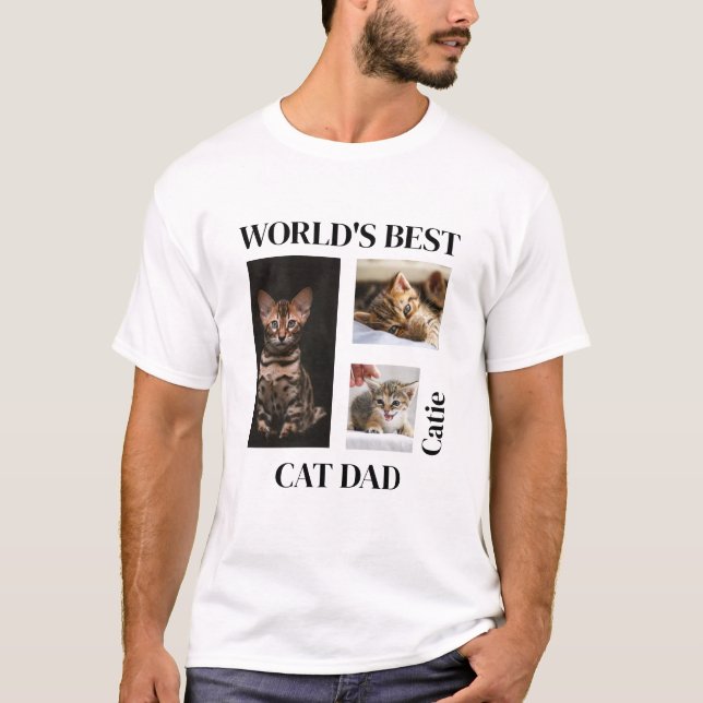 T-shirt Meilleur Chat papa personnalisé cadeau de nom pers (Devant)