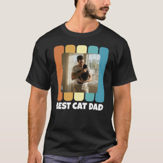T-shirt Meilleur Chat Papa Photo personnalisée Coucher de