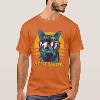 T-shirt Meilleur chat père jamais amoureux des chats cadea