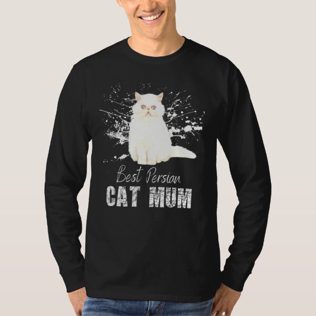 T-shirt Meilleur Chat Perse Maman Chat Perse Blanche Chat  (Devant)
