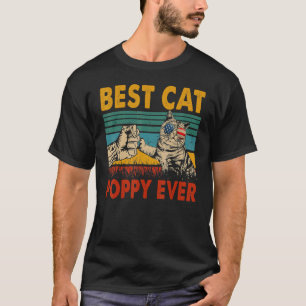 T-shirt Meilleur chat rétro vintage Poppy Ever Papa chat 1