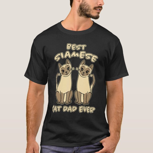 T-shirt Meilleur Chat Siamese Papa Jamais Chat Papa Père C (Devant)