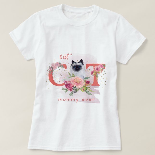 T-shirt Meilleur Chat Siamois Maman Jamais Mignonne Kitty  (Design devant)