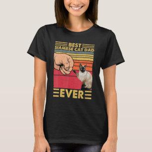 T-shirt Meilleur Chat Siamois Papa Jamais Retro Vintage Su