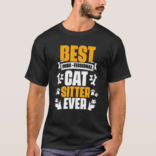 T-shirt Meilleur Chat Sitter Toujours Purer Animaux Profes (Devant)
