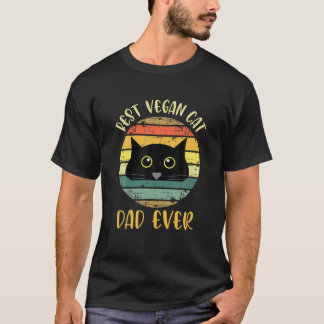 T-shirt Meilleur chat végétarien Papa Jamais Drôle Végétar
