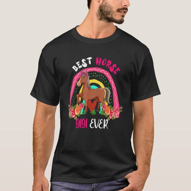 T-shirt Meilleur Cheval Gigi Ever Cute Horse Bow Cravate F (Devant)
