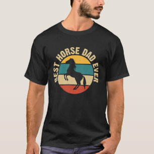 T-shirt Meilleur Cheval Papa Jamais Rétro Coucher de solei
