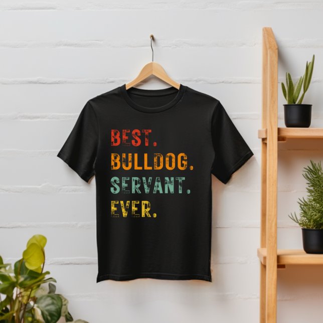 T-shirt Meilleur chien Bulldog Papa Serviteur Jamais Mens (Créateur téléchargé)