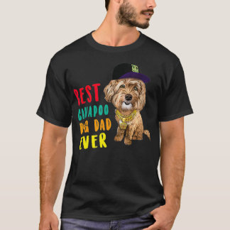 T-shirt Meilleur Chien Cavapoo Papa Jamais Fête des pères 