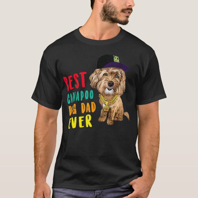 T-shirt Meilleur Chien Cavapoo Papa Jamais Fête des pères  (Devant)