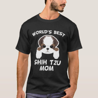 T-shirt Meilleur Chien Chih Tzu Maman Propriétaire Du Chie