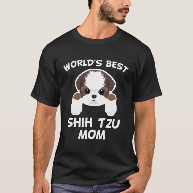 T-shirt Meilleur Chien Chih Tzu Maman Propriétaire Du Chie (Devant)