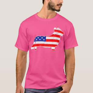 T-shirt Meilleur Chien Corgi Drapeau Usa 4 juillet patriot