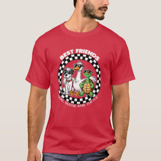 T-shirt Meilleur chien d'amis rétro