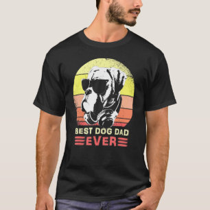 T-shirt Meilleur Chien De Boxe Papa Jamais Lunettes De Sol