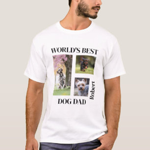 T-shirt Meilleur Chien du monde papa Nom personnalisé Cade