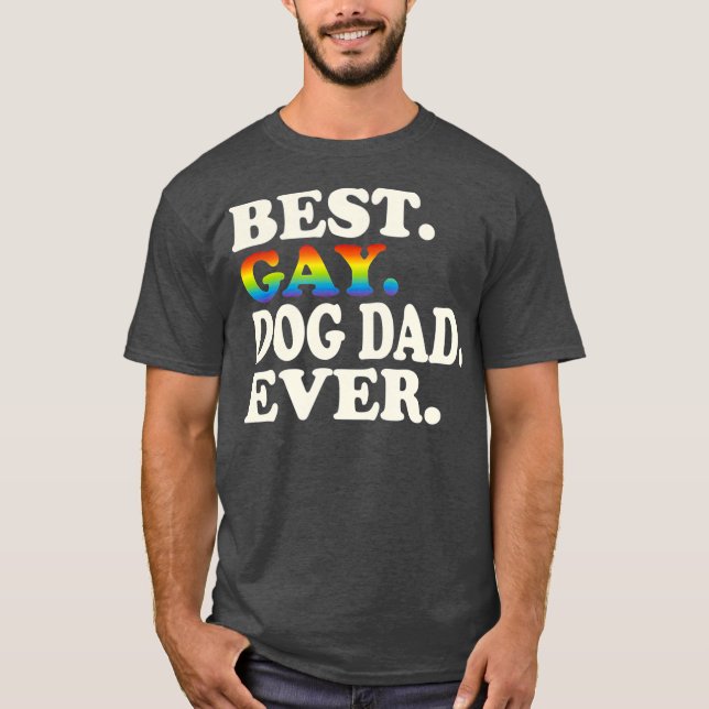 T-shirt Meilleur Chien Gay Papa Jamais Gay Égalité Hommes  (Devant)