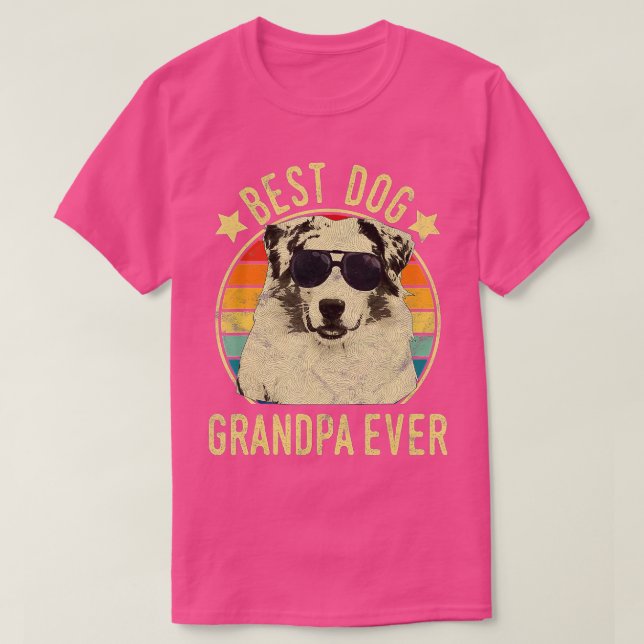 T-shirt Meilleur chien Grand-père jamais Berger australien (Design devant)