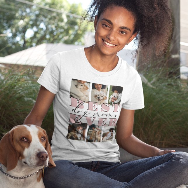 T-shirt Meilleur chien jamais | 6 Collage photo (Créateur téléchargé)