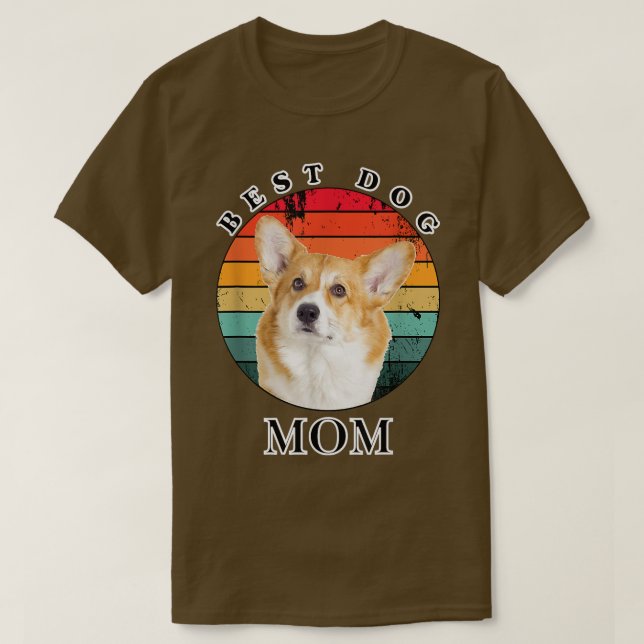 T-shirt Meilleur chien maman Corgi (Design devant)