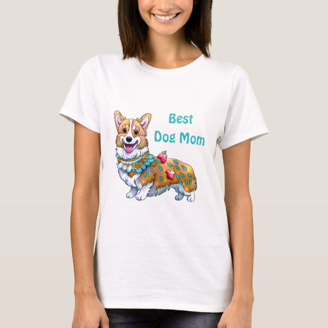 T-shirt Meilleur Chien Maman Corgi pour l'humeur positive (Devant)