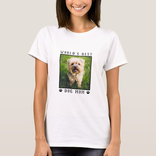 T-shirt Meilleur Chien Maman Empreintes de pattes Monde Ca (Devant)